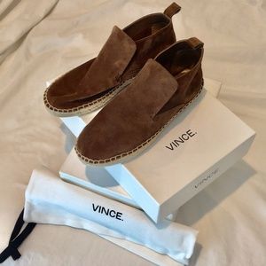 VINCE - Ronan Suede Rattan Espadrille Bootie